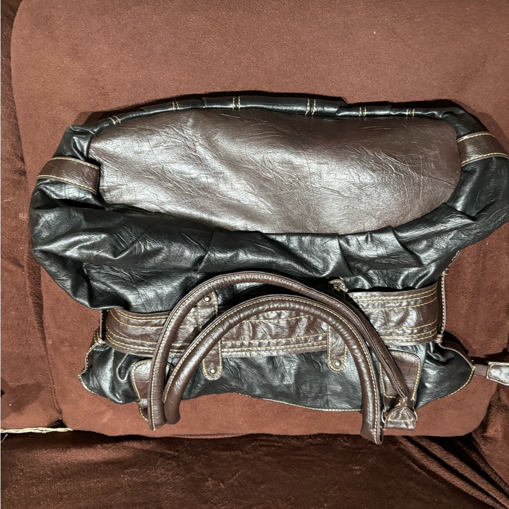 Boho Style Shoulder Bag Women's Black/Brown - Picture 8 of 13